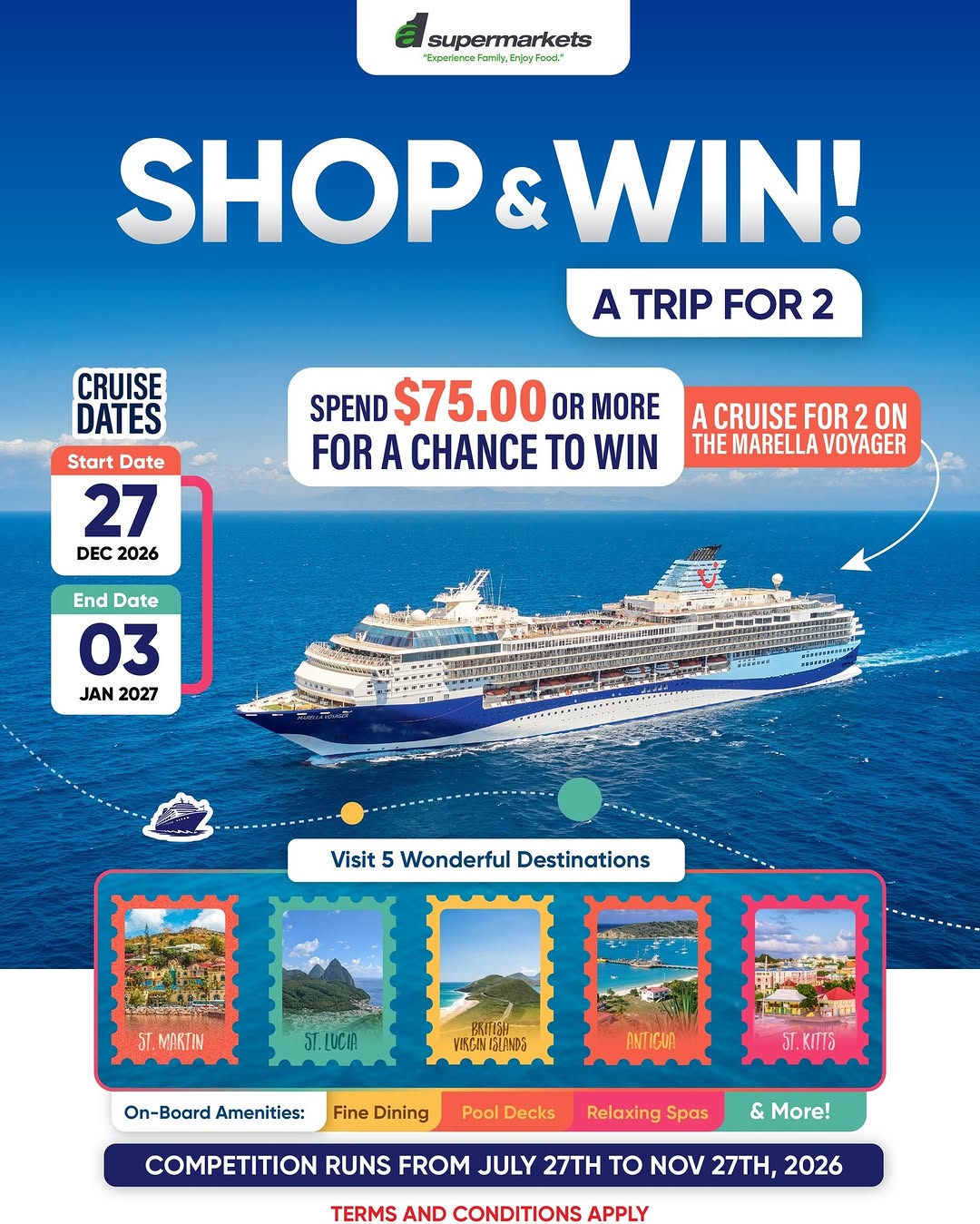 A1 Supermarkets Shop & Win – Cruise for Two on the Marella Voyager