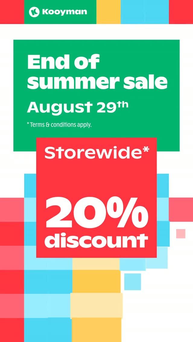 Kooyman End of Summer Sale – 20% Off Storewide