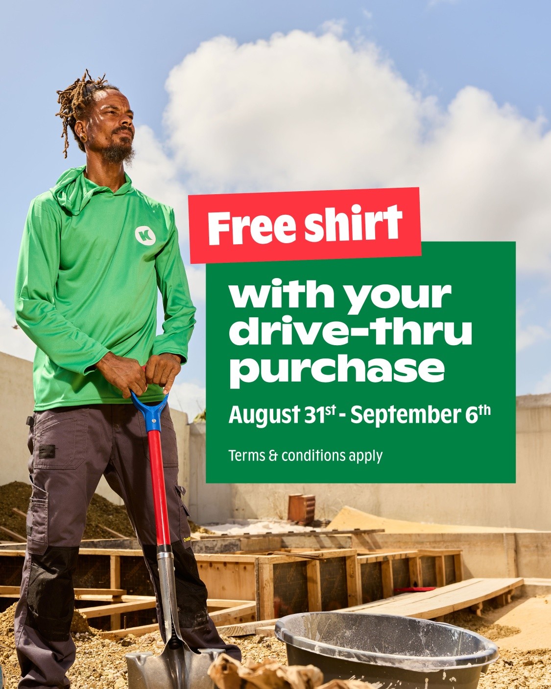 Free Dry Fit T-Shirt with $150+ Drive-Thru Purchase at Kooyman Barbados