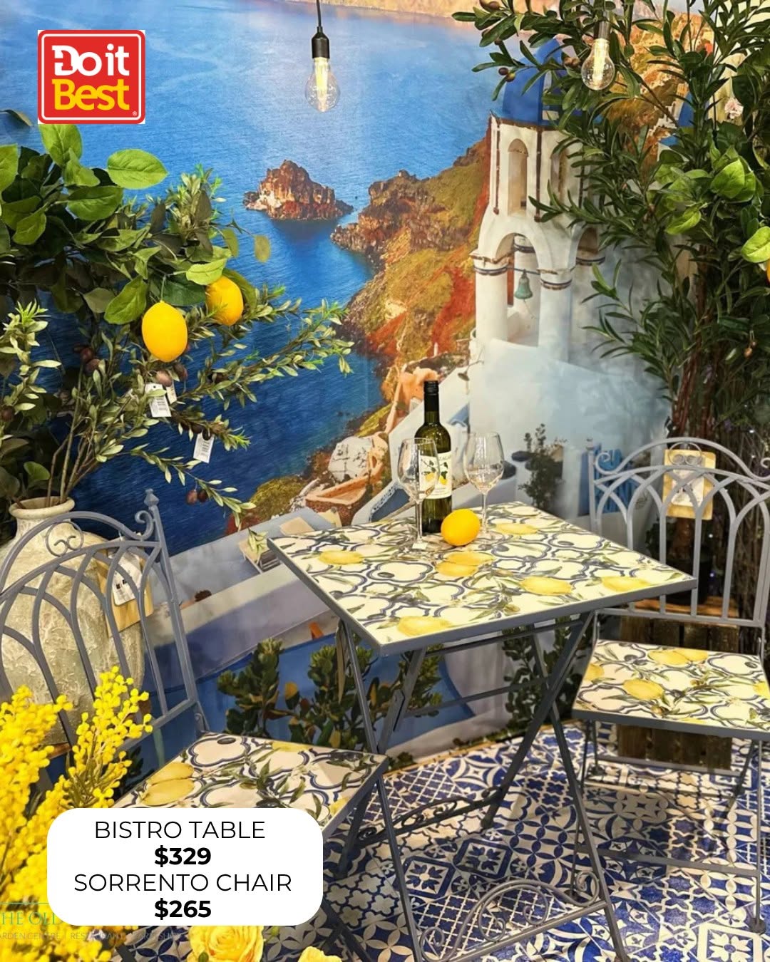 Sorrento Bistro Set – Bistro Table $329 & Chair $265 at Do It Best Barbados