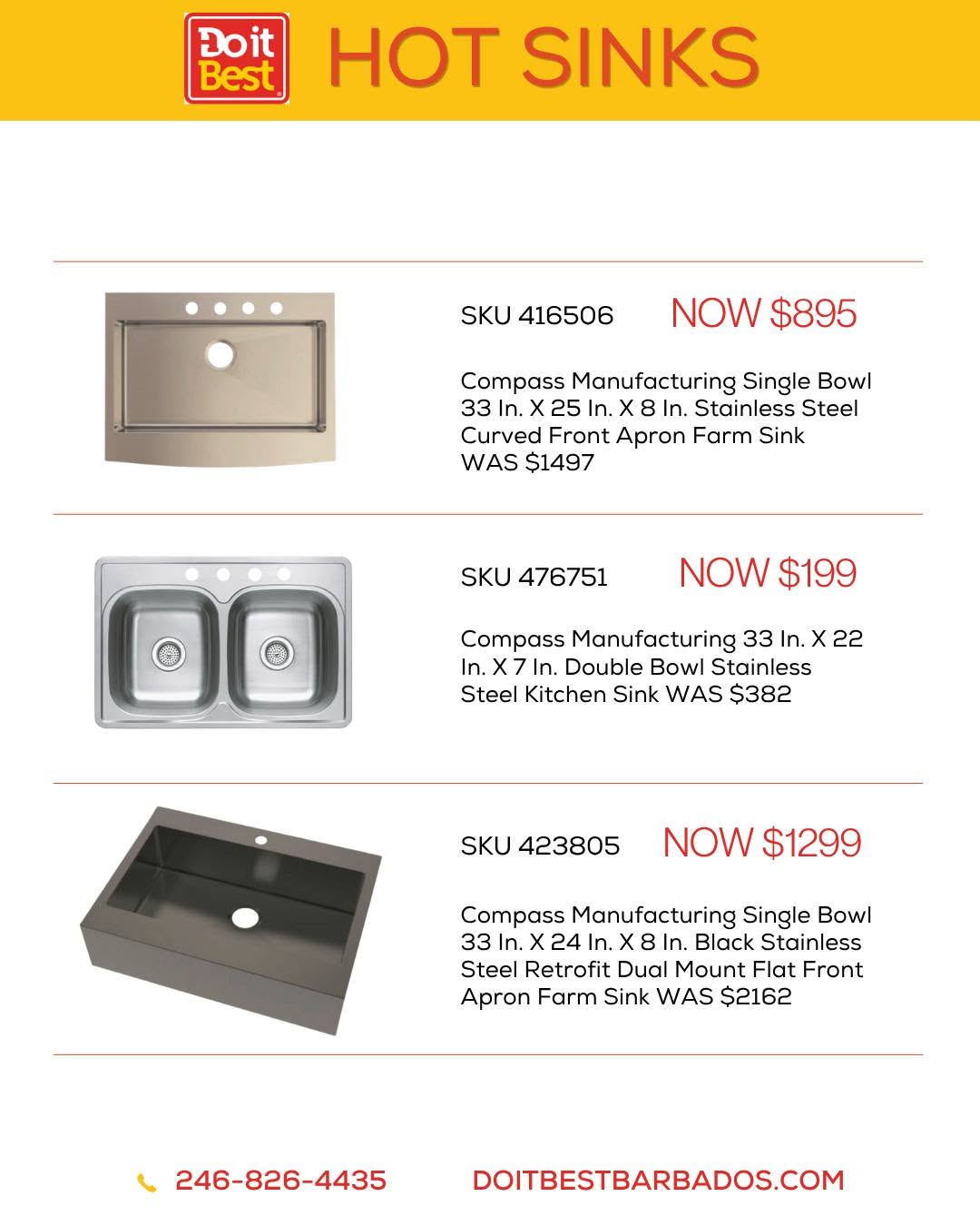 Do It Best Barbados Hot Deals – Furniture, Sinks & Lighting at Reduced Prices