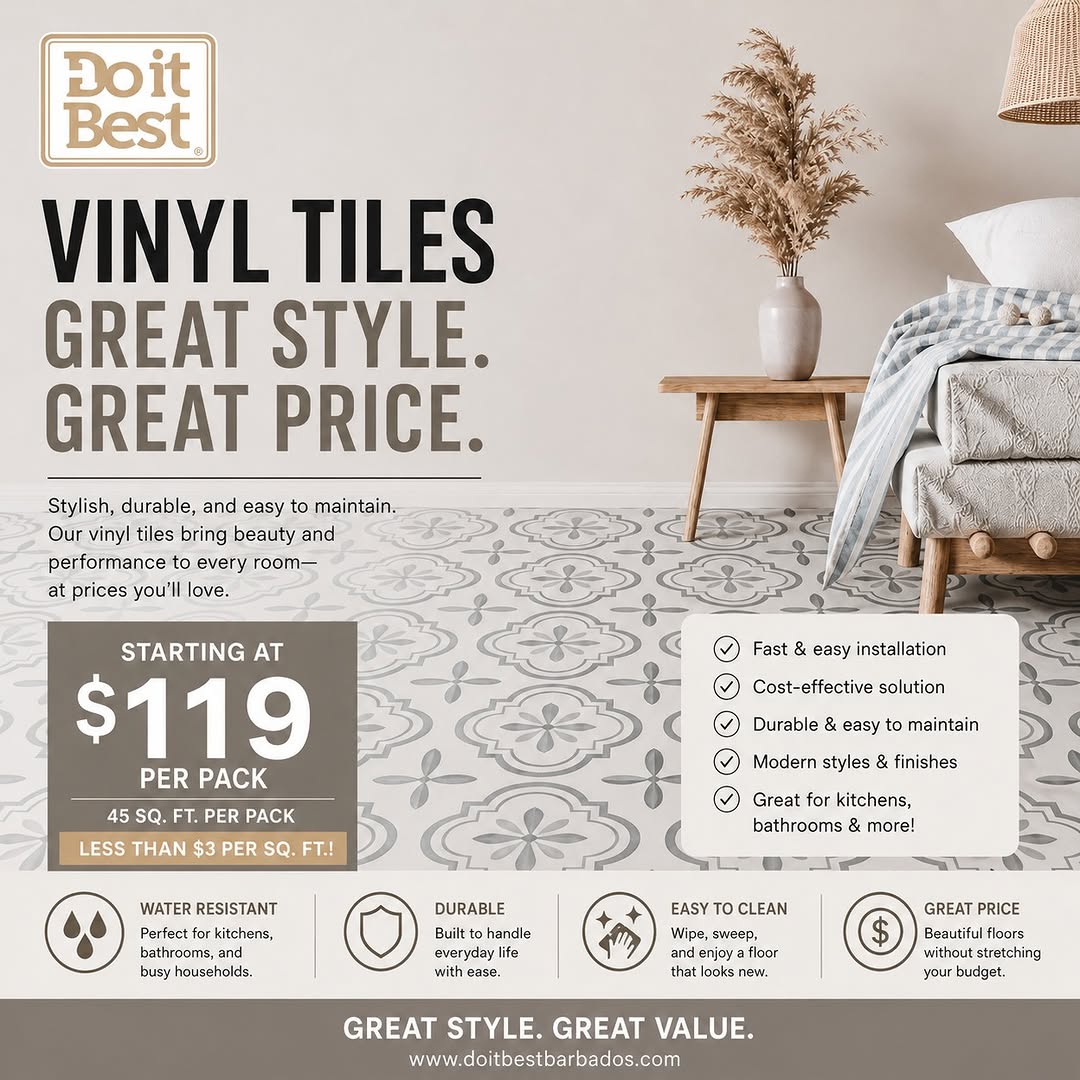 Vinyl Tiles Starting at $119 Per Pack – Less Than $3/sq. ft.