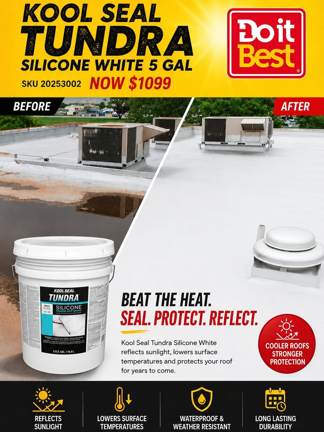 Kool Seal Tundra Silicone White 5 Gal – Now $1099