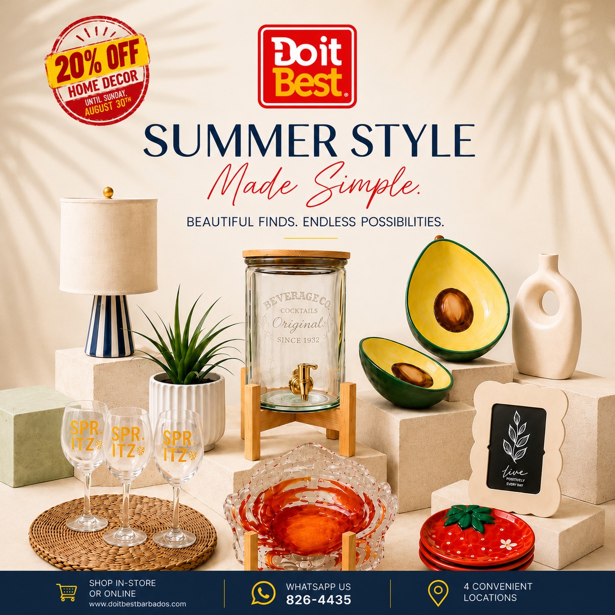 Do It Best Barbados – 20% Off Home Decor Until End of August