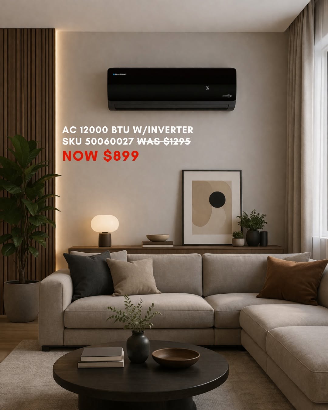 Blaupunkt Arctic Series 12000 BTU Inverter AC - Was $1295, Now $899