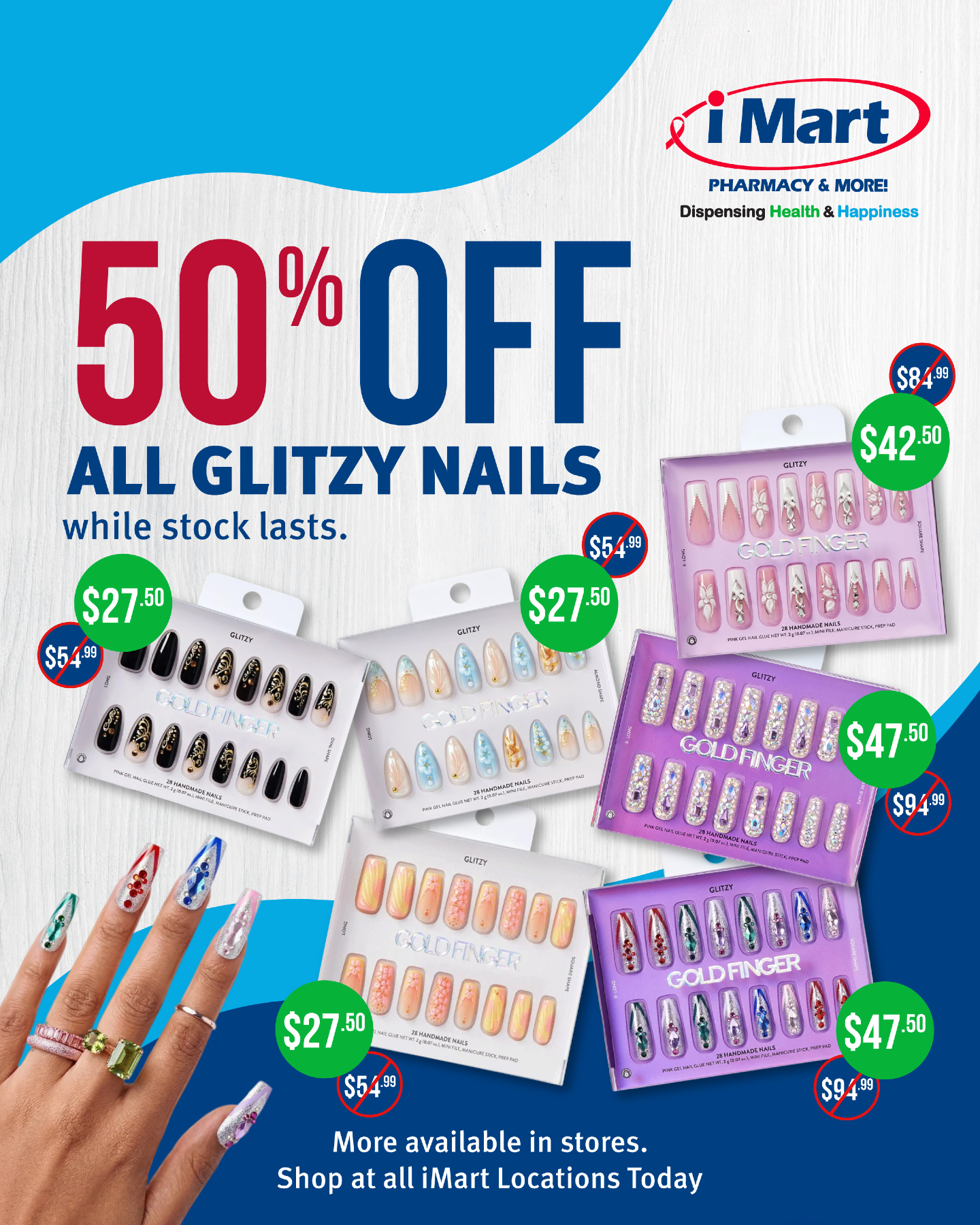 50% OFF All Glitzy Nails at iMart