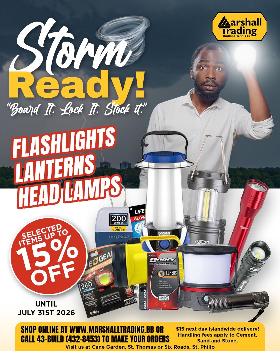 Storm Ready Sale – Up to 15% Off Flashlights, Lanterns & Head Lamps Until July 31, 2026