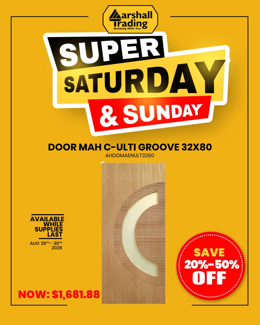 Marshall Trading Super Saturday & Sunday Sale – Save 20%–50% Off