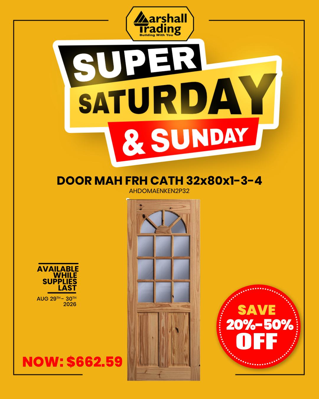 Marshall Trading Super Saturday & Sunday Sale – Save 20%–50% Off
