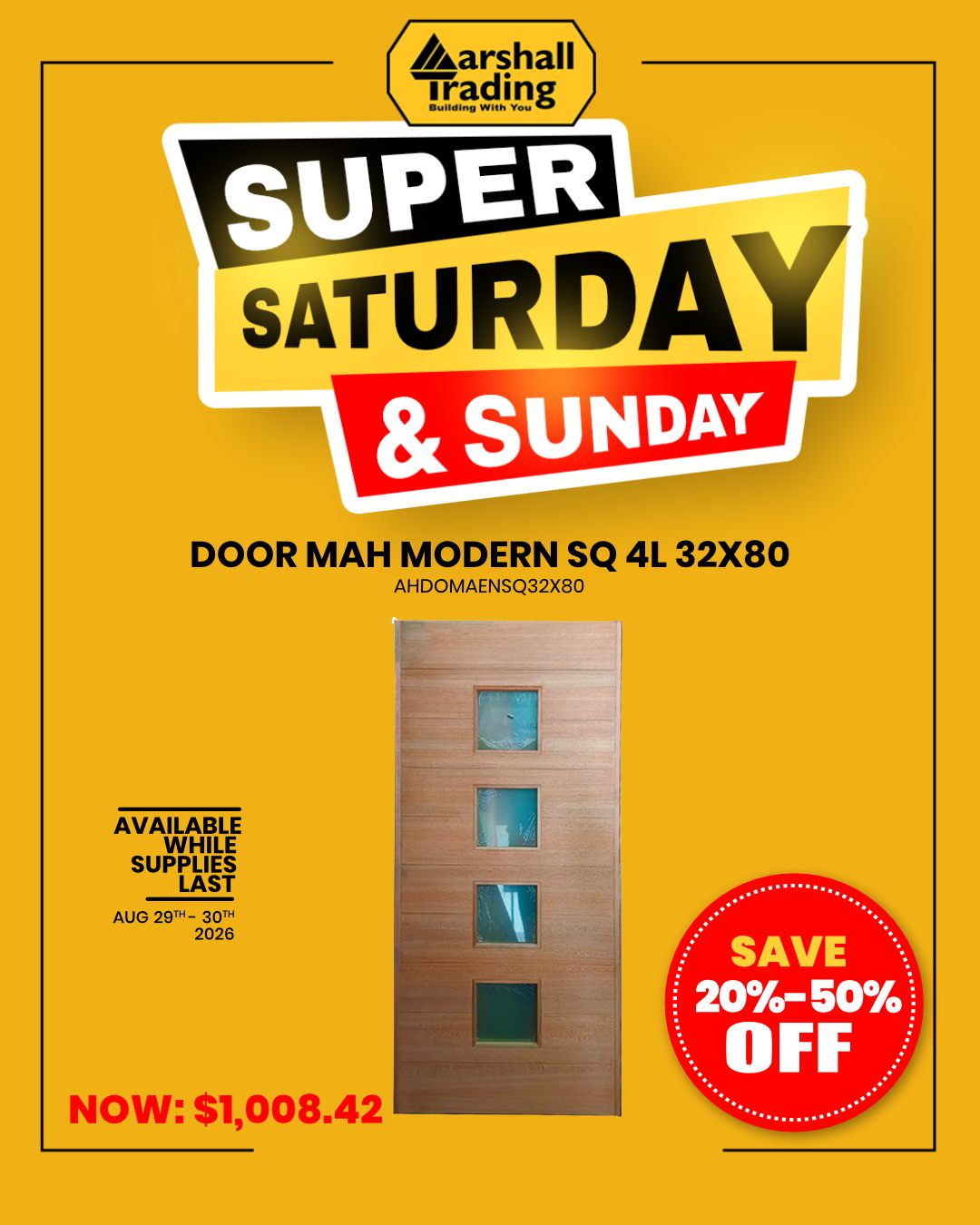 Marshall Trading Super Saturday & Sunday Sale – Save 20%–50% Off