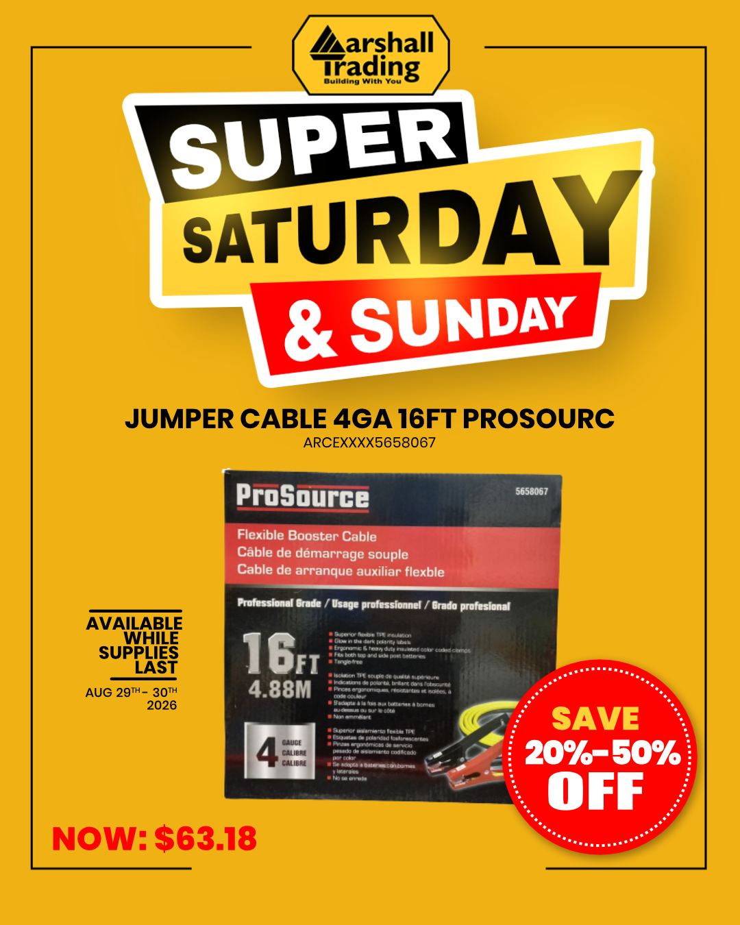 Marshall Trading Super Saturday & Sunday Sale – Save 20%–50% Off