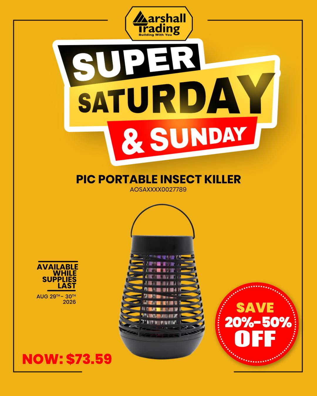 Marshall Trading Super Saturday & Sunday Sale – Save 20%–50% Off