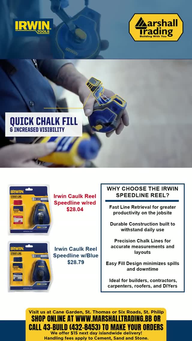 IRWIN Strait-Line Speedline Chalk Reels at Marshall Trading