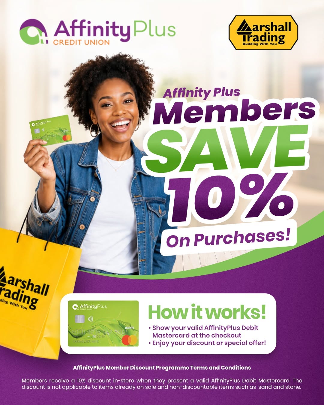 AffinityPlus Members Save 10% at Marshall Trading