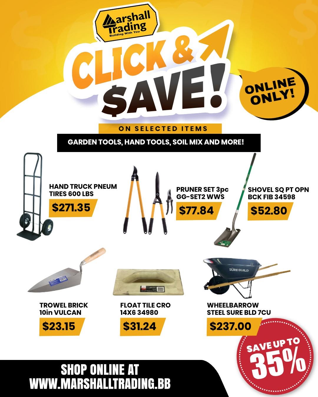 Marshall Trading Click & Save – Up to 35% Off Selected Items Online