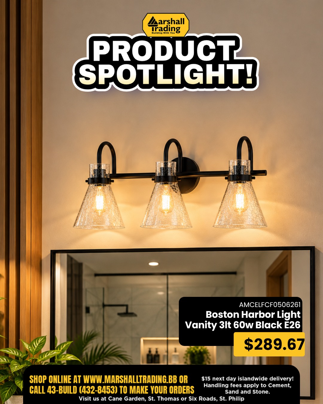 Boston Harbor 3-Light Vanity Light - $289.67
