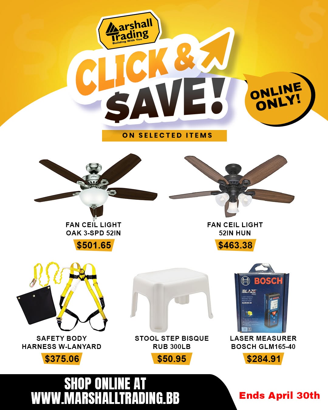 Marshall Trading Click & Save – Online Only Discounts on Selected Items