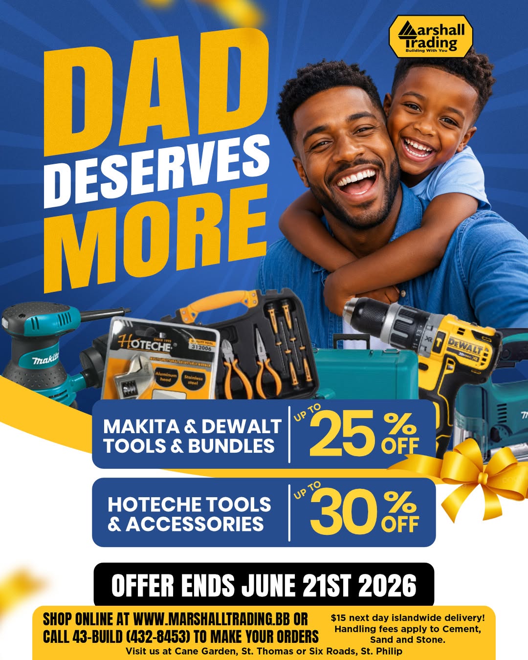 Father's Day Sale – Up to 30% Off Tools at Marshall Trading