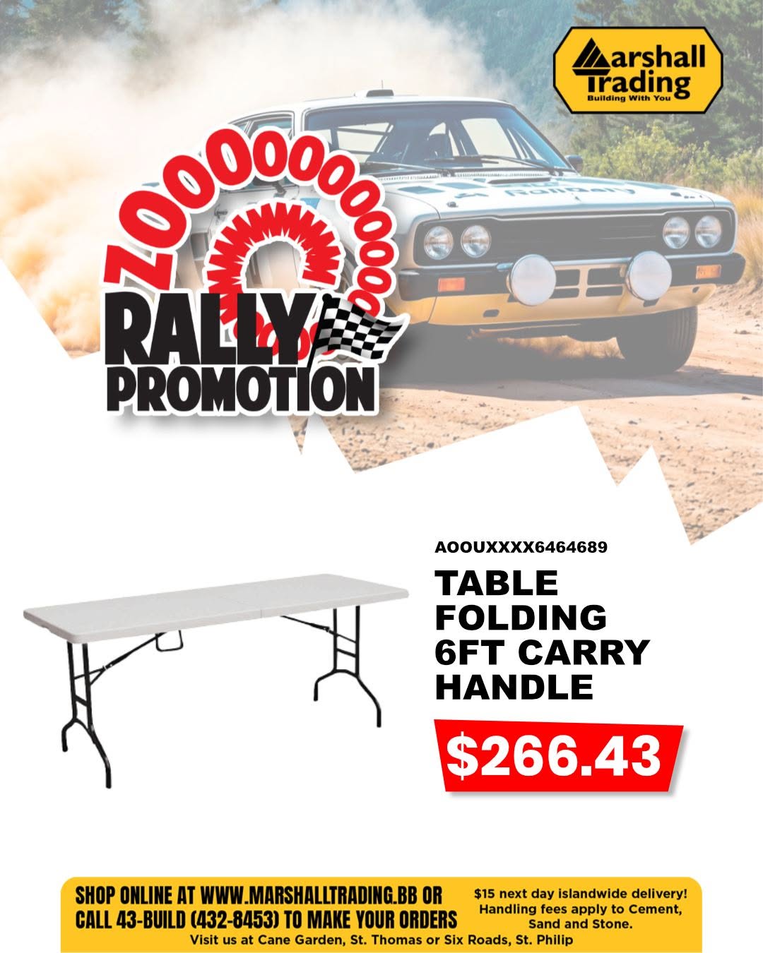 Zoom Rally Promotion – Deals on Folding Tables, Chairs, Umbrellas, Grills & More