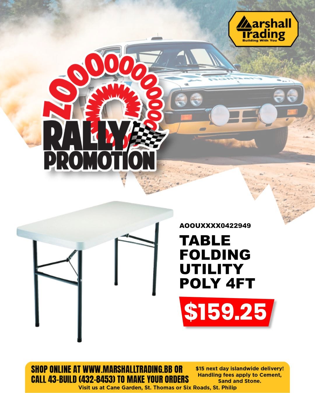 Zoom Rally Promotion – Deals on Folding Tables, Chairs, Umbrellas, Grills & More