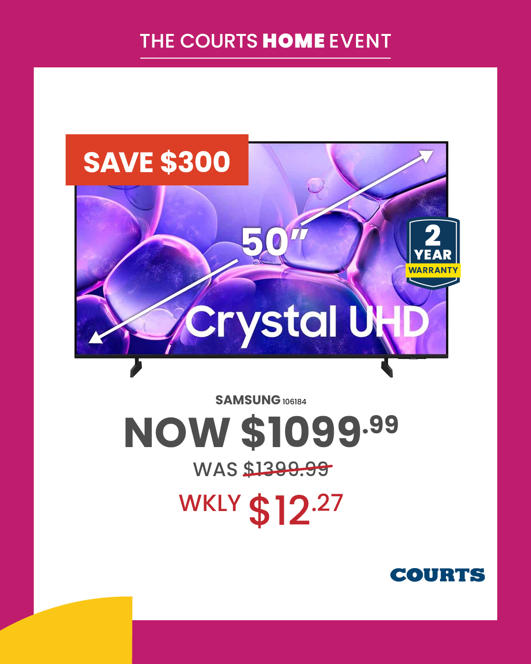 Courts Home Event – Save $200 on LG 43" Smart TV & More from $799.99