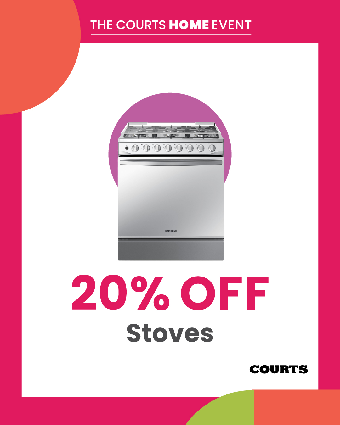 Courts Home Event – 20% Off Sitewide on Purchases $999 & Over