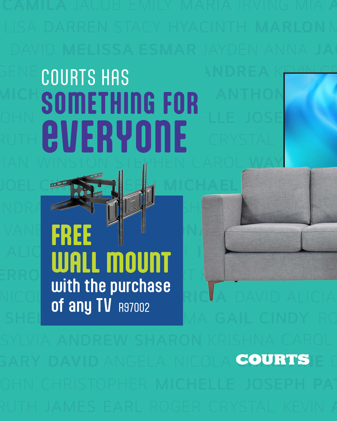 Courts: Free Wall Mount with any TV, 3pc Entertainment Combo & 15% Off LG Audio