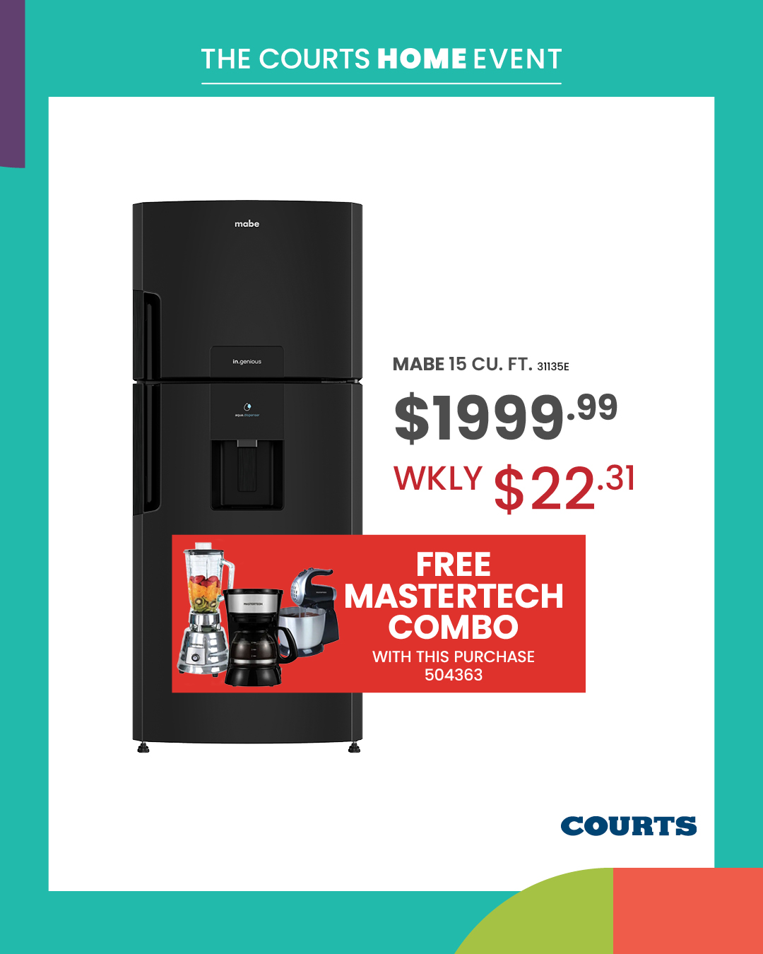 Courts Home Event – Save Up to $500 on Kitchen Appliances