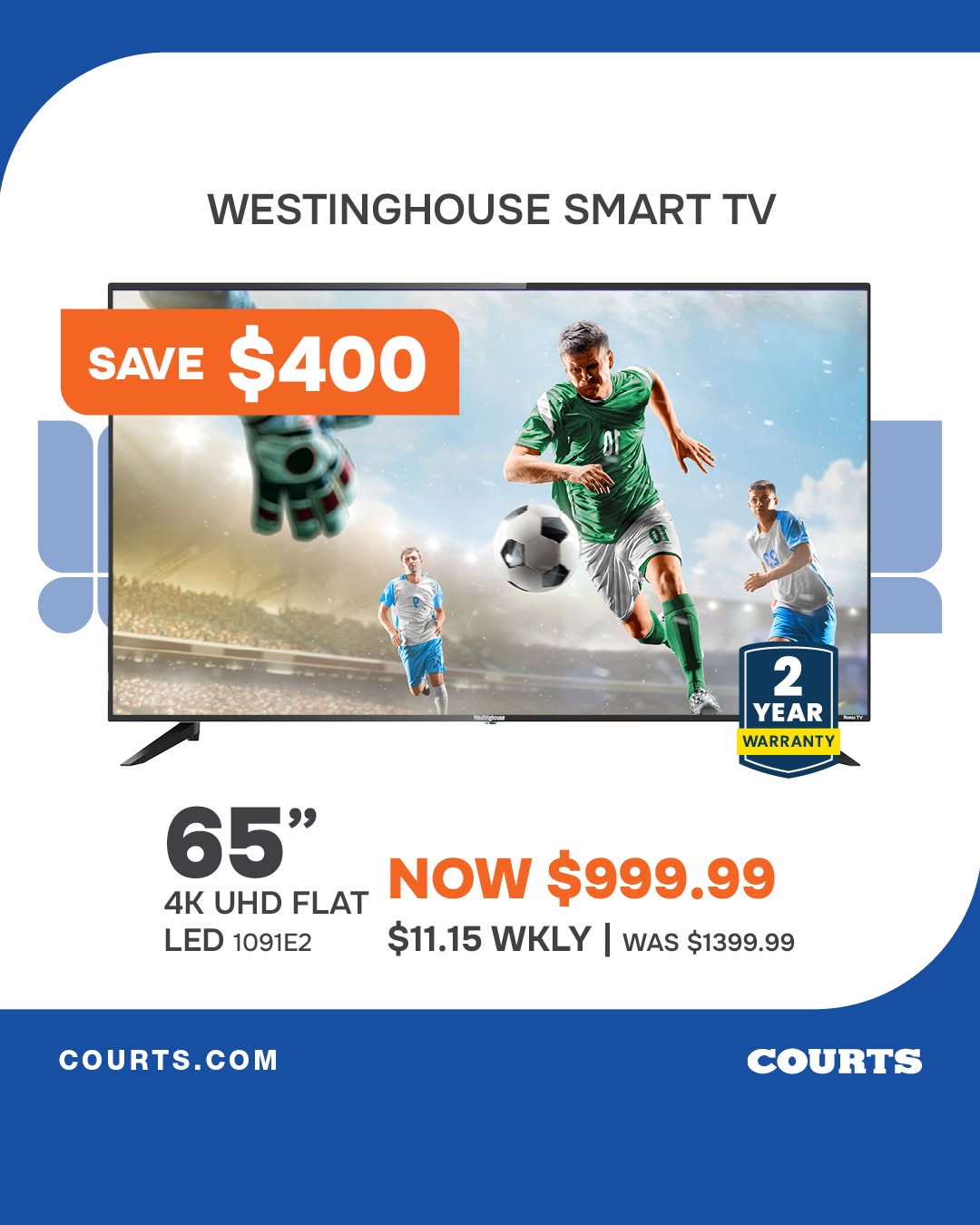 Courts Game On Wednesday Doorbuster Deals – Free Wall Mount + Win $1000 Weekly