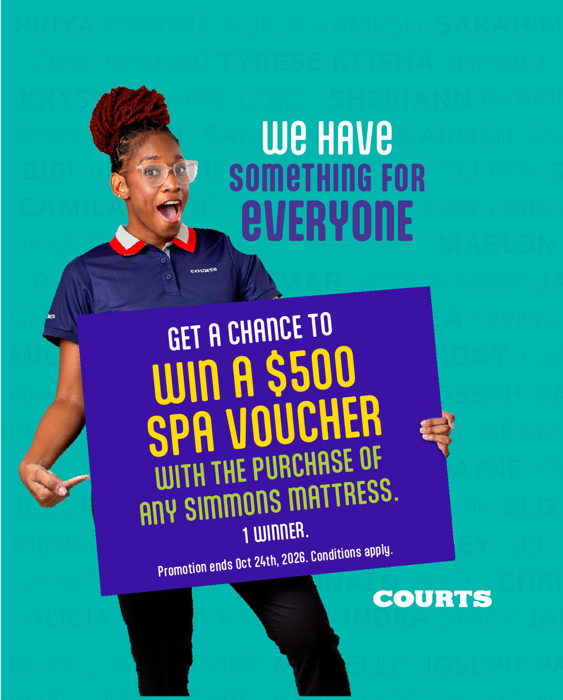 Courts Simmons Mattress Savings up to $400 + Win a $500 Spa Voucher