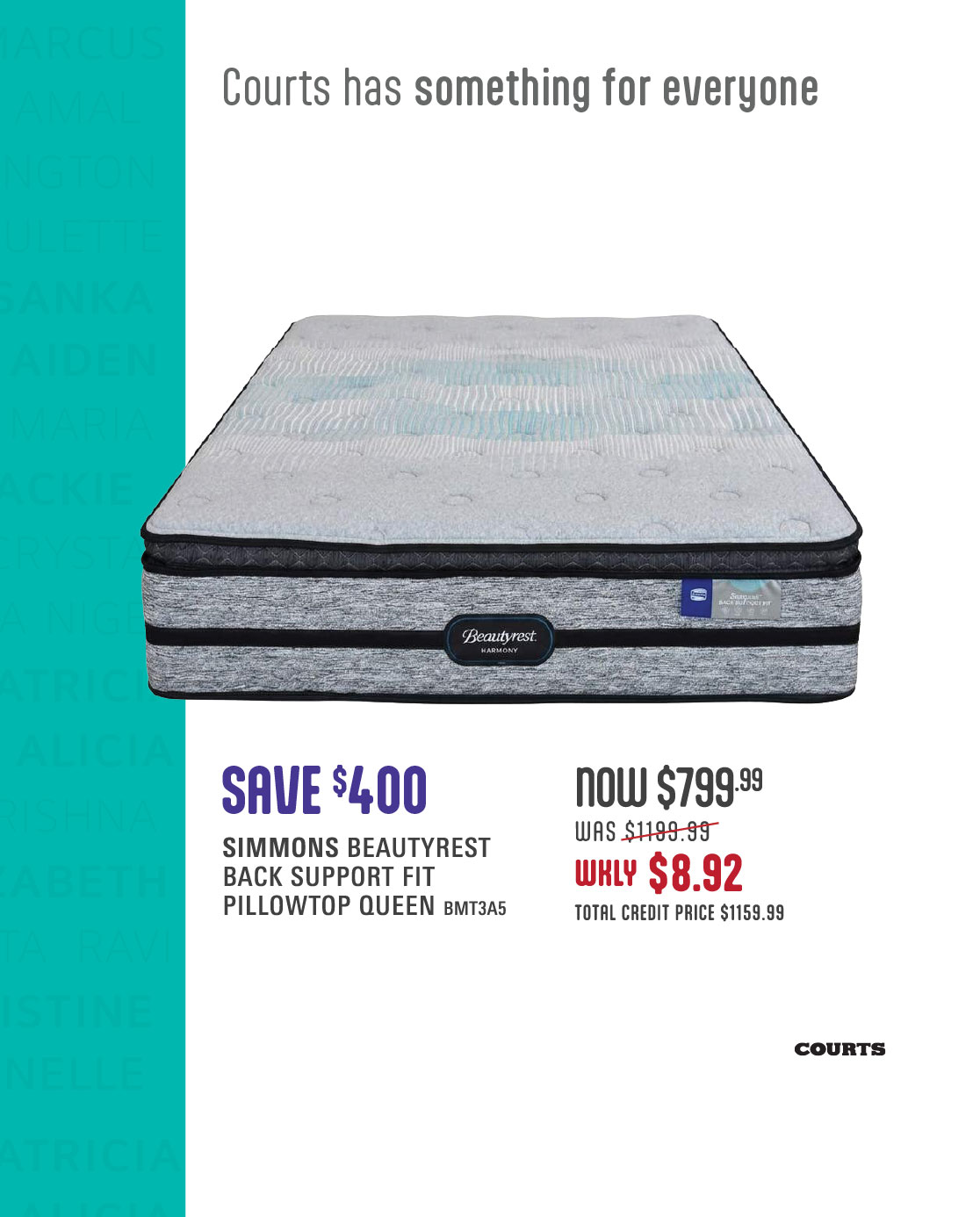 Courts Simmons Mattress Savings up to $400 + Win a $500 Spa Voucher