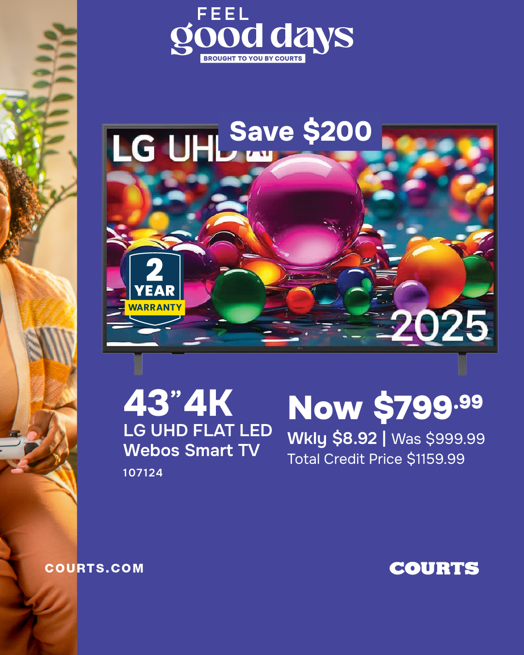 Courts Feel Good Days – Save $700 on Kai Queen Bedframe & 30% Off Sealy Mattresses
