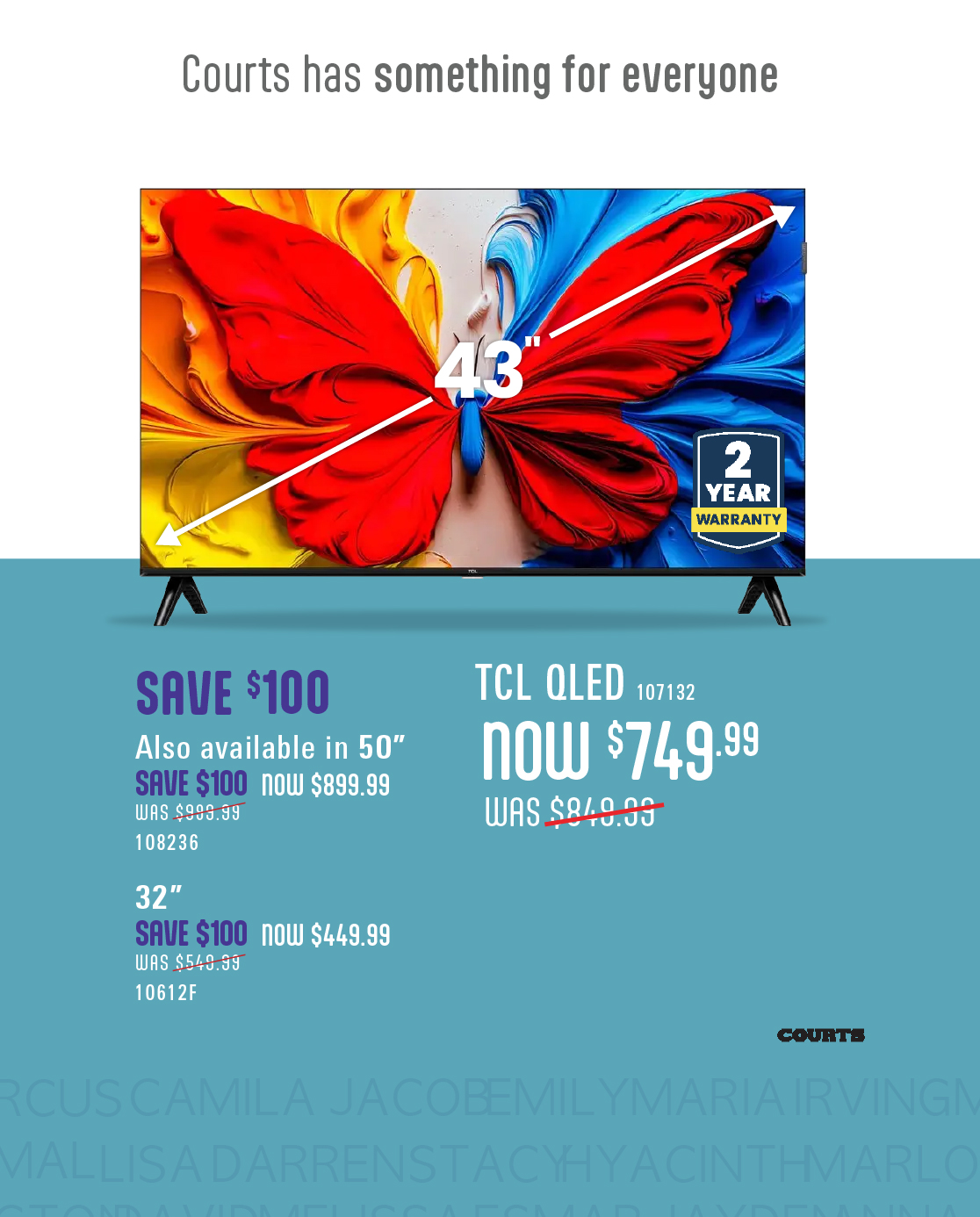 Save up to $300 on select TCL TVs - Online Only at Courts