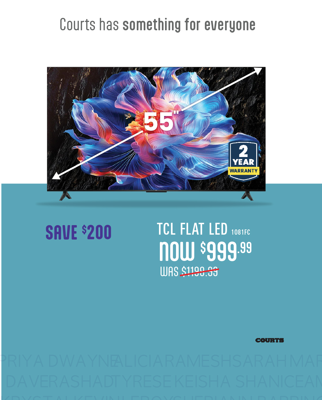Save up to $300 on select TCL TVs - Online Only at Courts