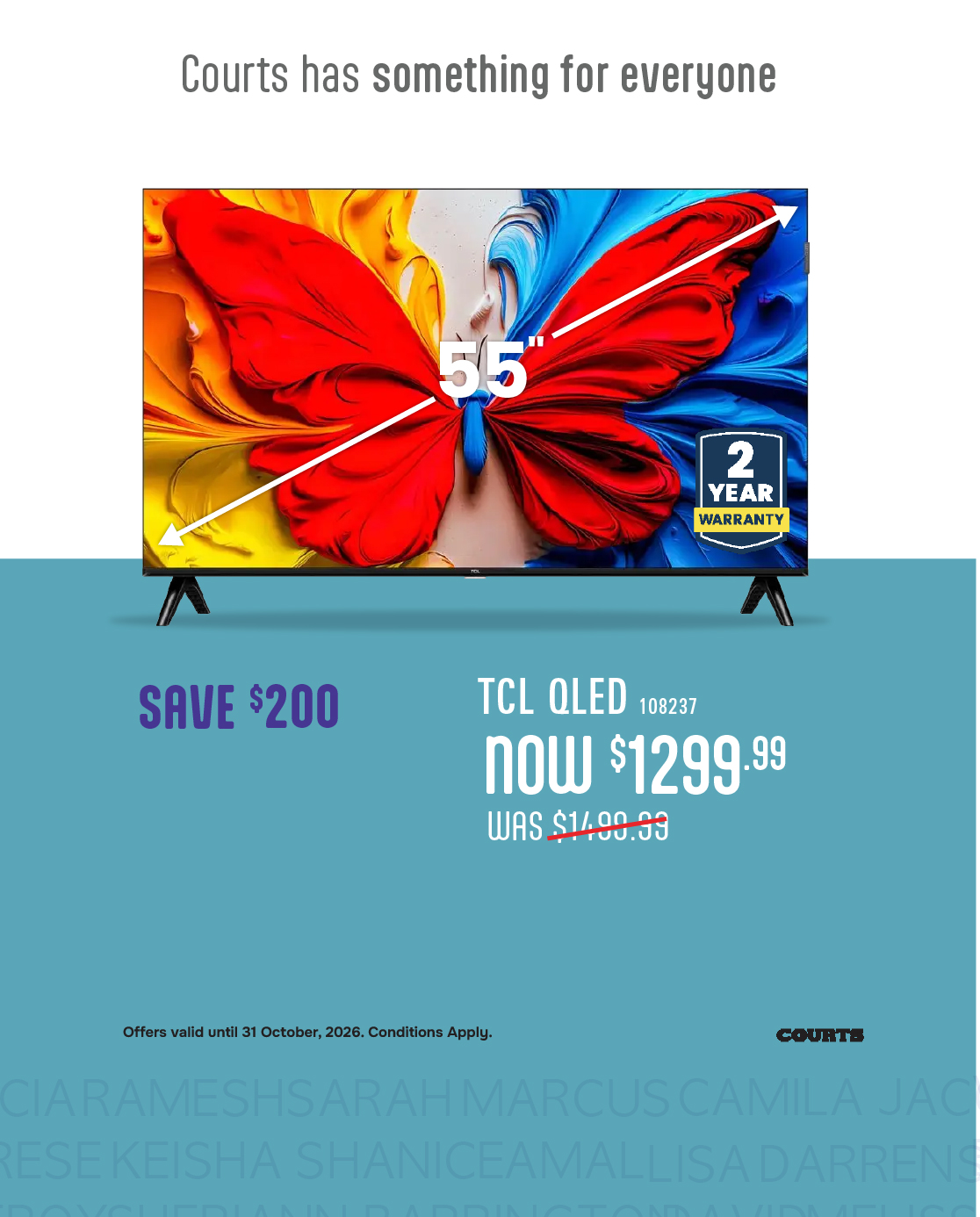 Save up to $300 on select TCL TVs - Online Only at Courts