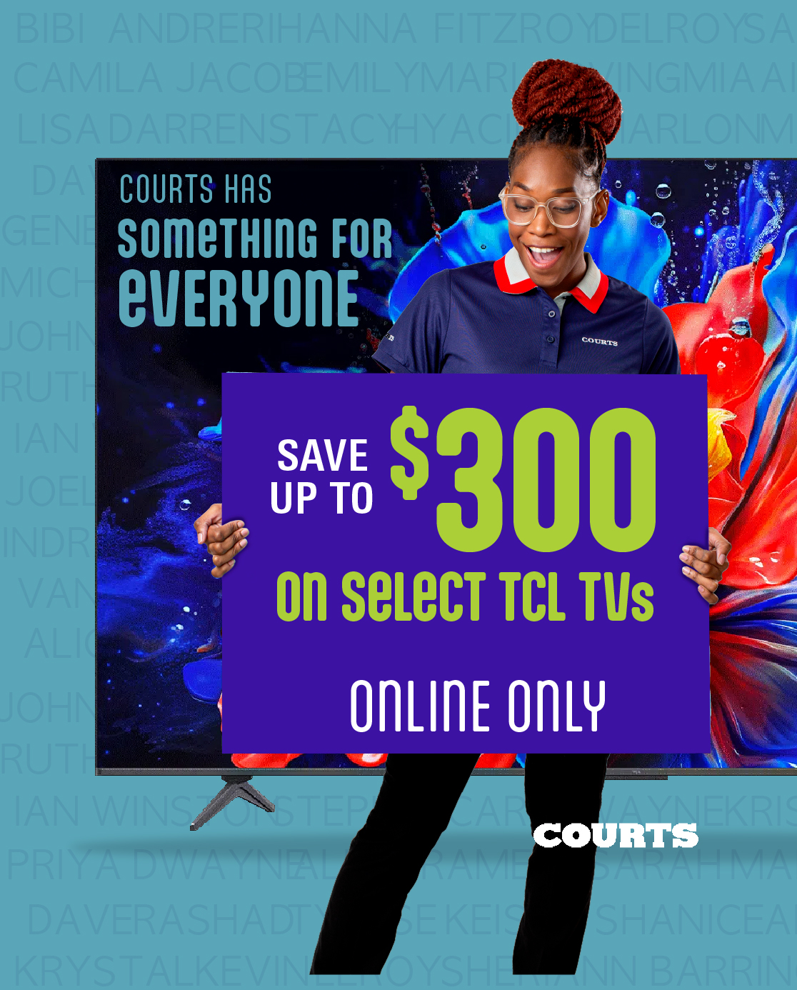 Save up to $300 on select TCL TVs - Online Only at Courts