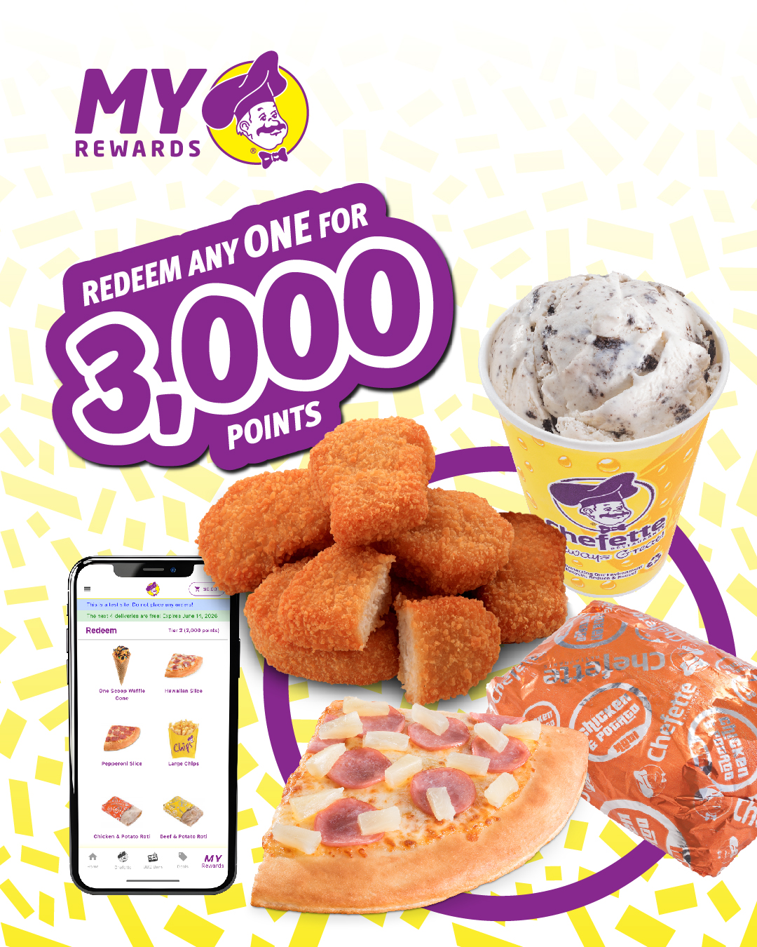 Chefette My Rewards – Redeem Any One Item for 3,000 Points