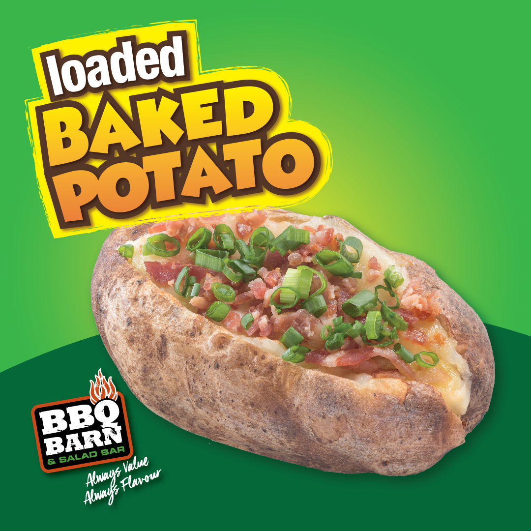 Loaded Baked Potato for $11.50 at BBQ Barn – Rockley & Warrens
