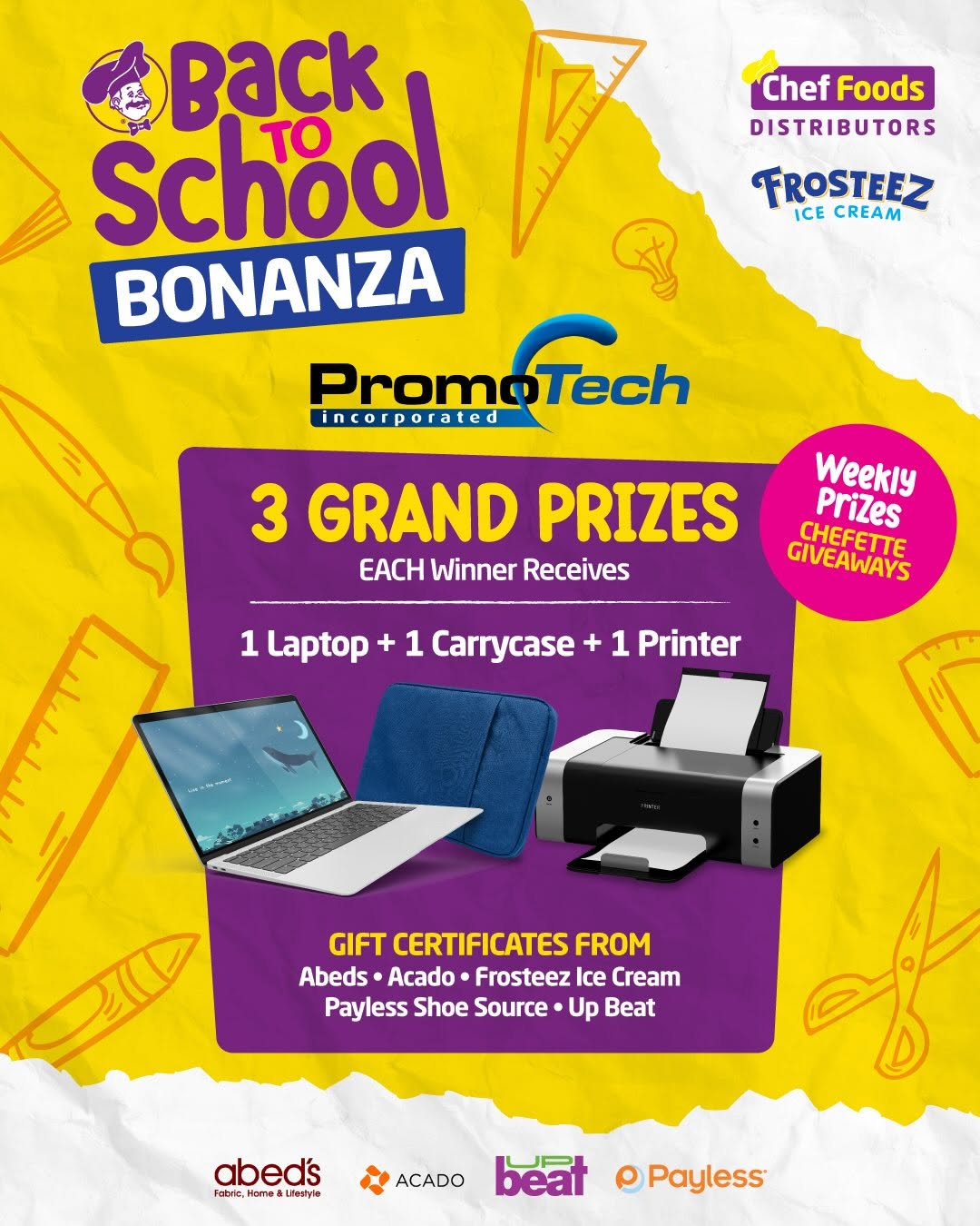 Chefette Back to School Bonanza – Win Laptops, Printers & Gift Certificates