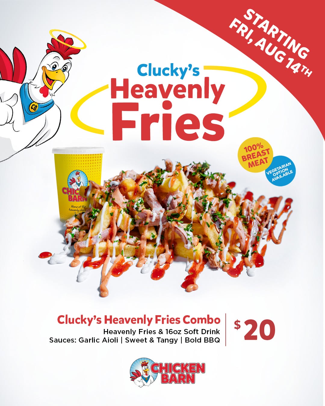 Clucky's Heavenly Fries Combo – $20 at Chicken Barn