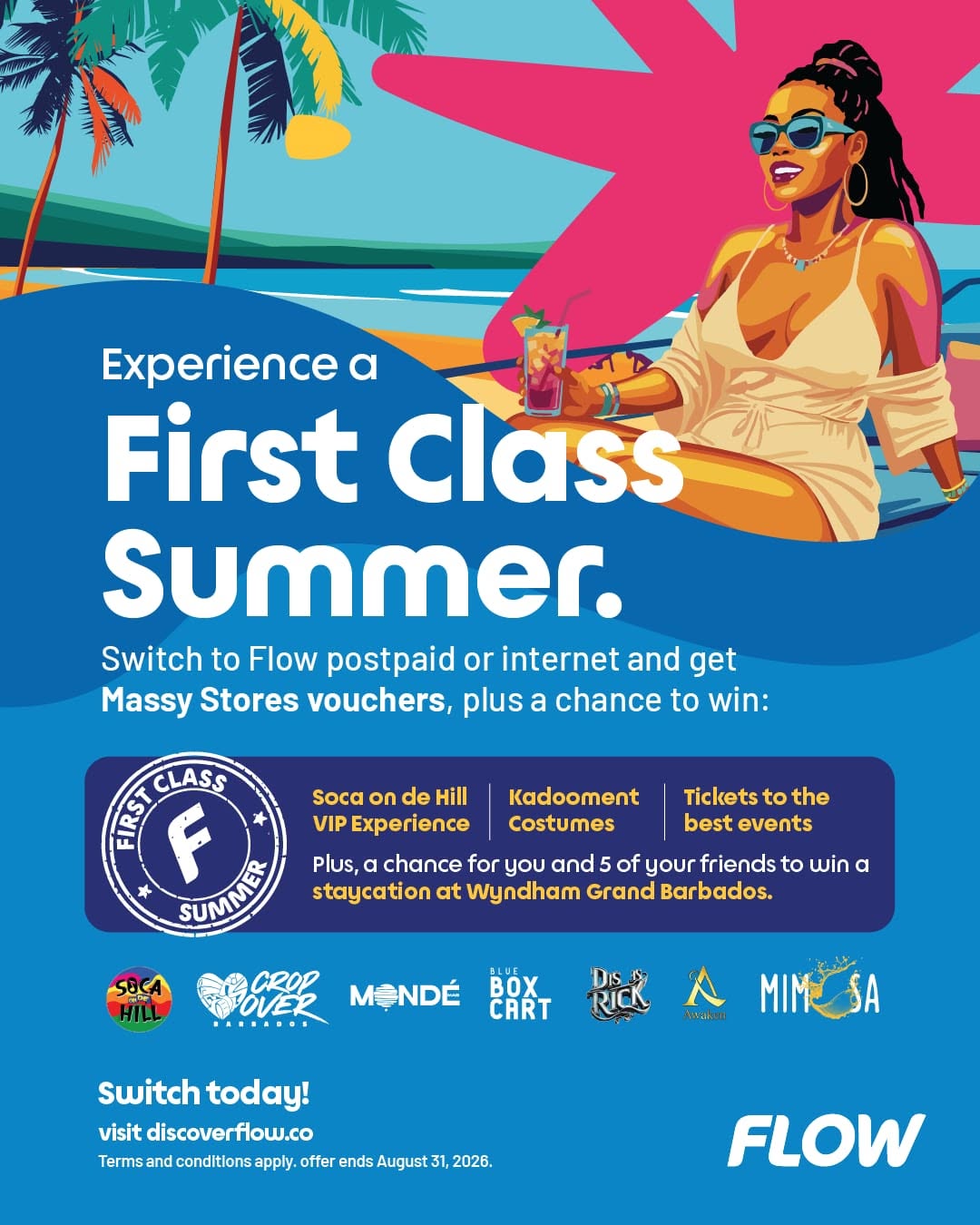 Flow First Class Summer – Switch & Win Crop Over Prizes + Staycation