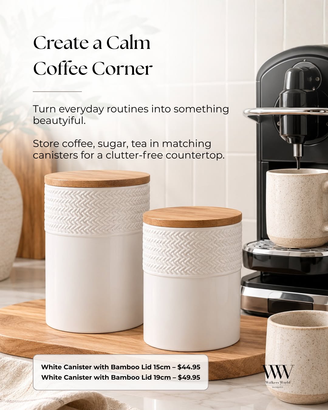 Kitchen Storage Collection – Glass Jars & Canisters with Bamboo Lids from $19.95