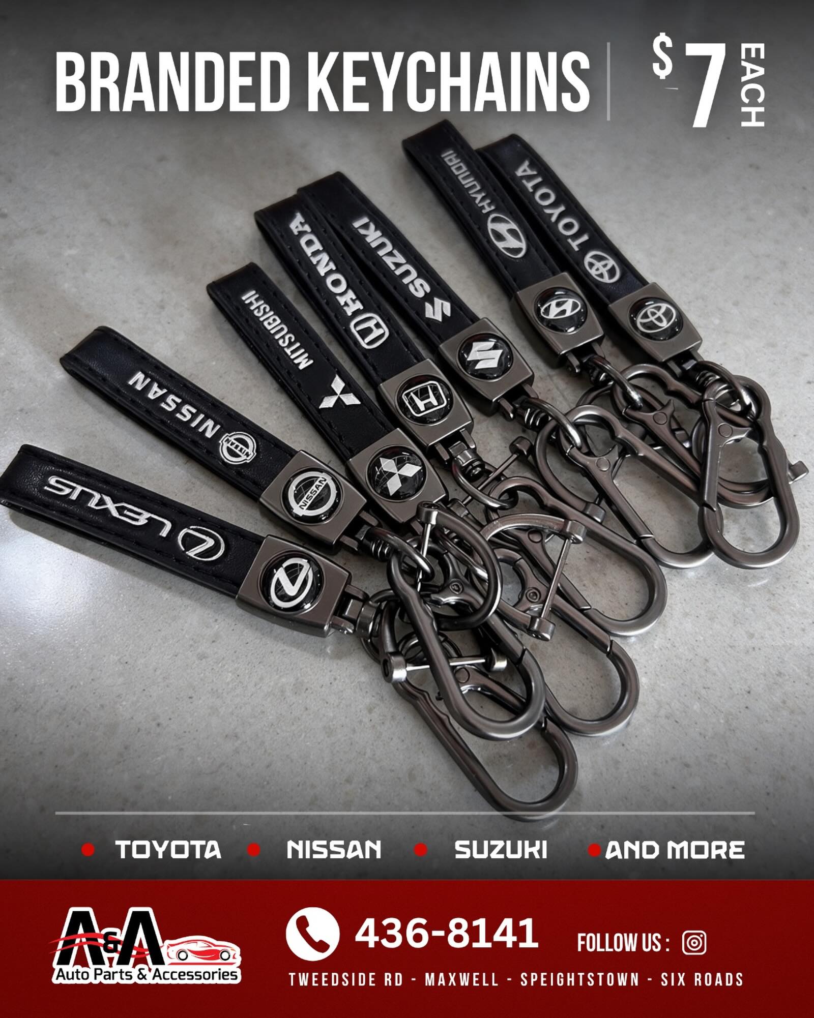 Branded Keychains – $7 Each at A&A Auto Parts