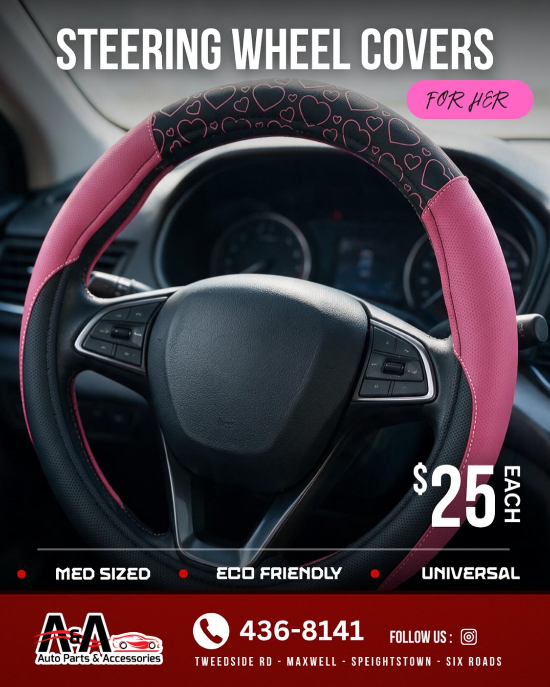 Steering Wheel Covers for Her – $25 Each