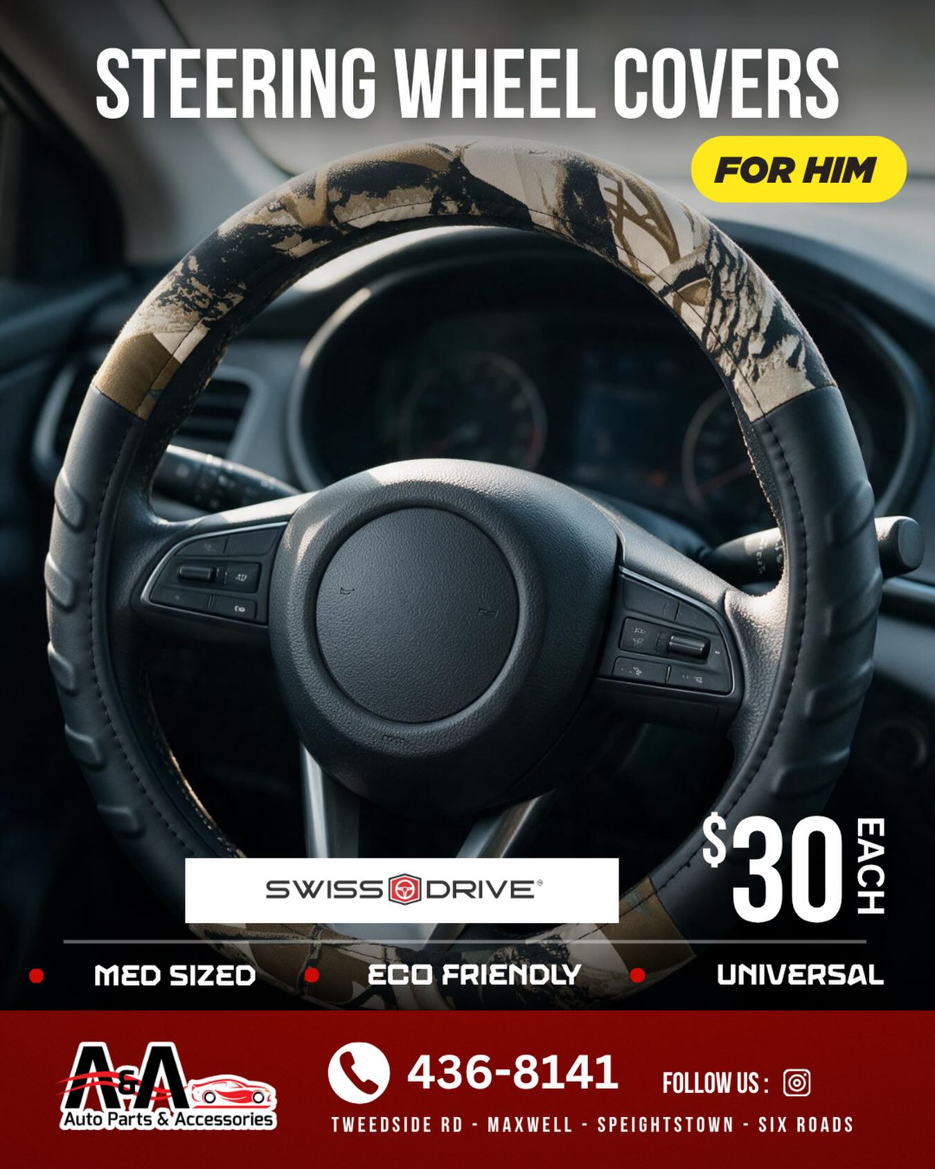 Swiss Drive Steering Wheel Covers – $30 Each