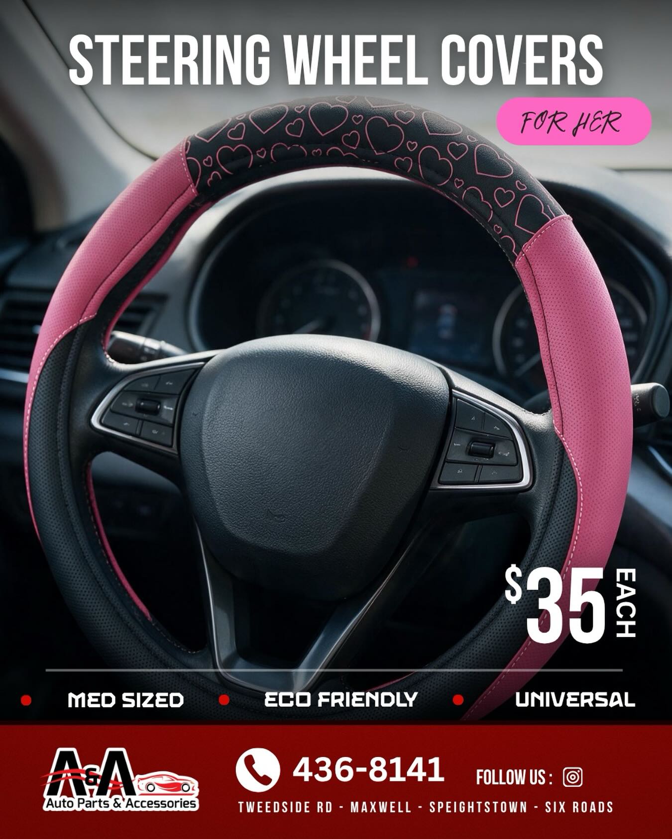 Steering Wheel Covers For Her – $35 Each