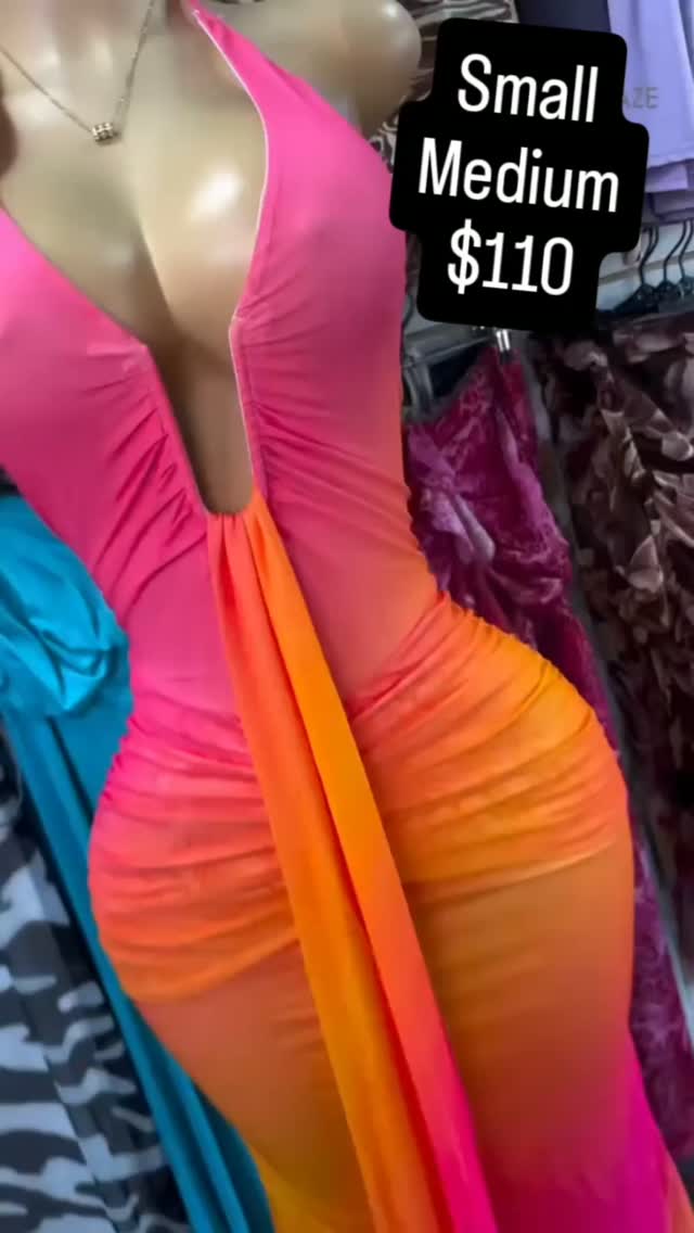 Pink & Orange Gradient Dress – Small & Medium – $110