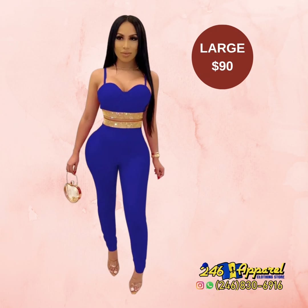 Blue Two-Piece Set – Large Available at $90