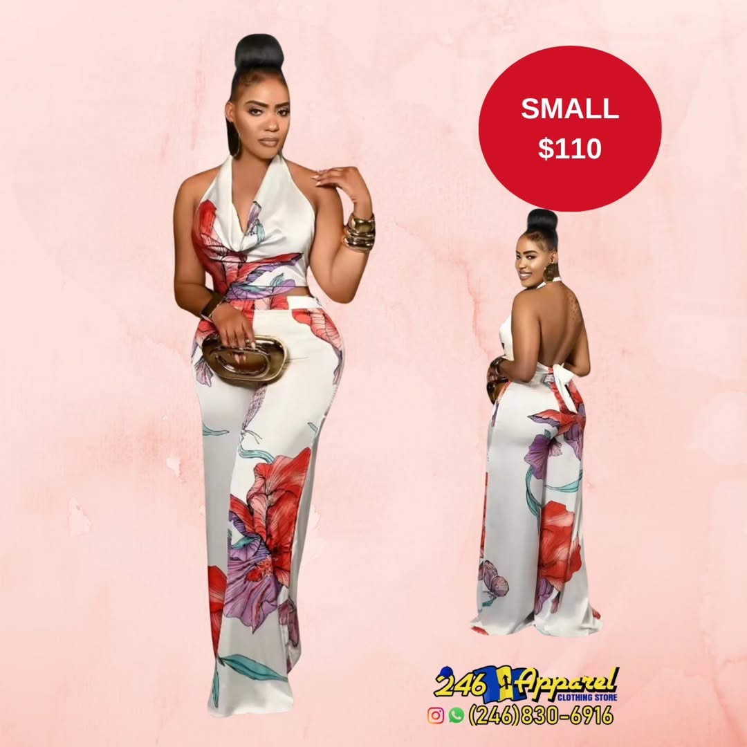 Floral Halter Maxi Dress Set - Small $110