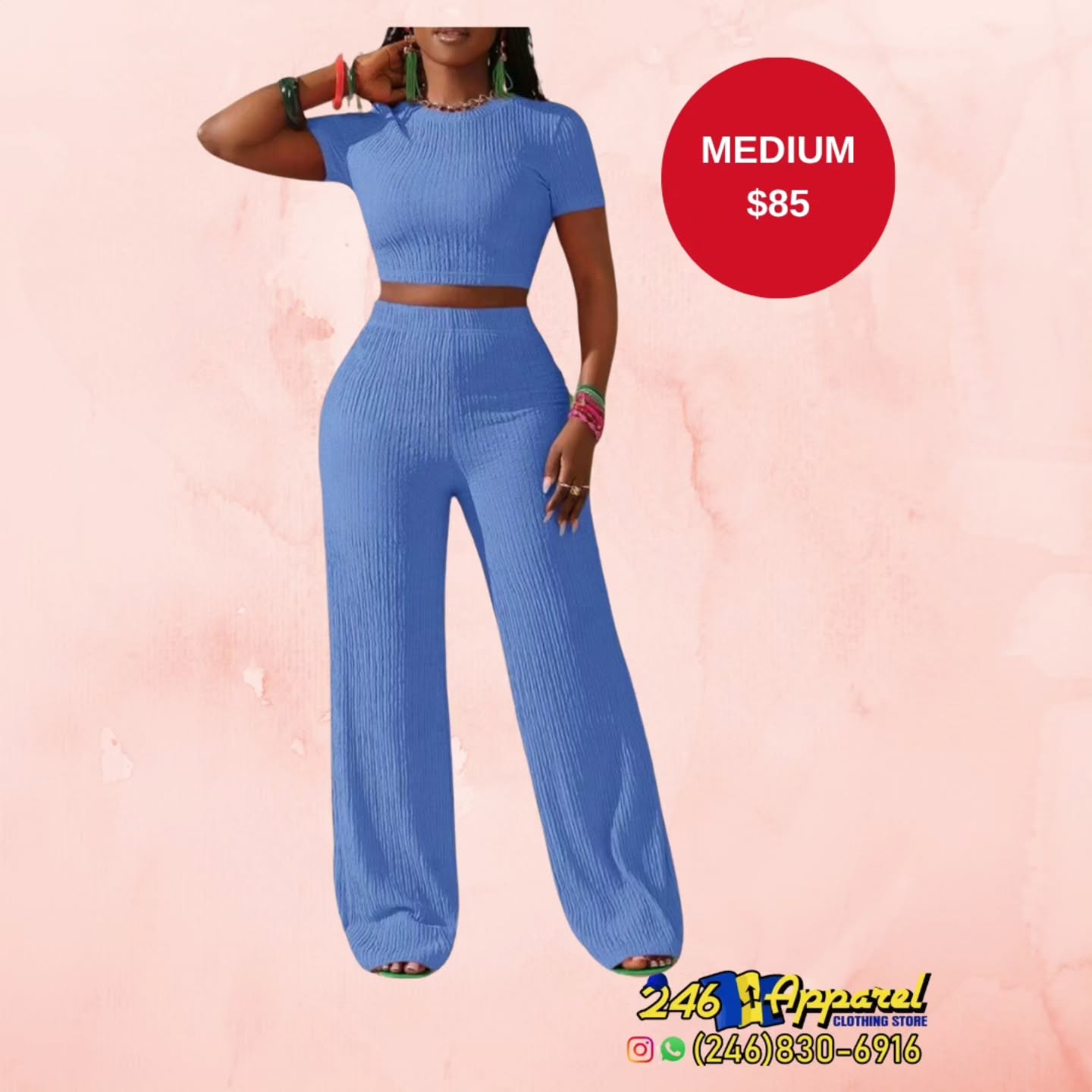 Blue Two-Piece Set – Medium $85 at 246 Apparel